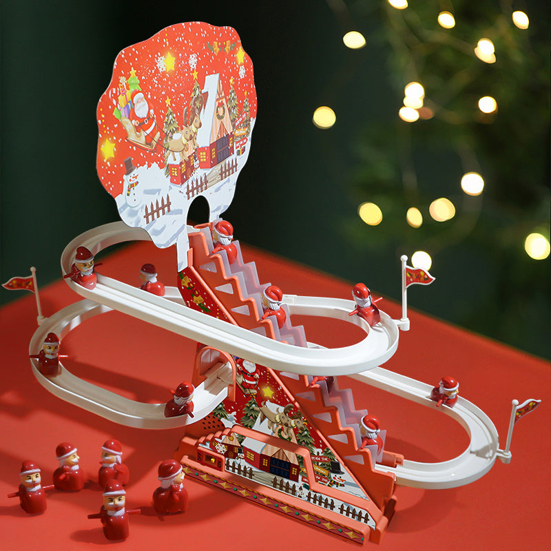 Popular Cross-border Christmas Rail Car Multifunctional Slide Children's Early Education Enlightenment Story Machine Amazon Toys