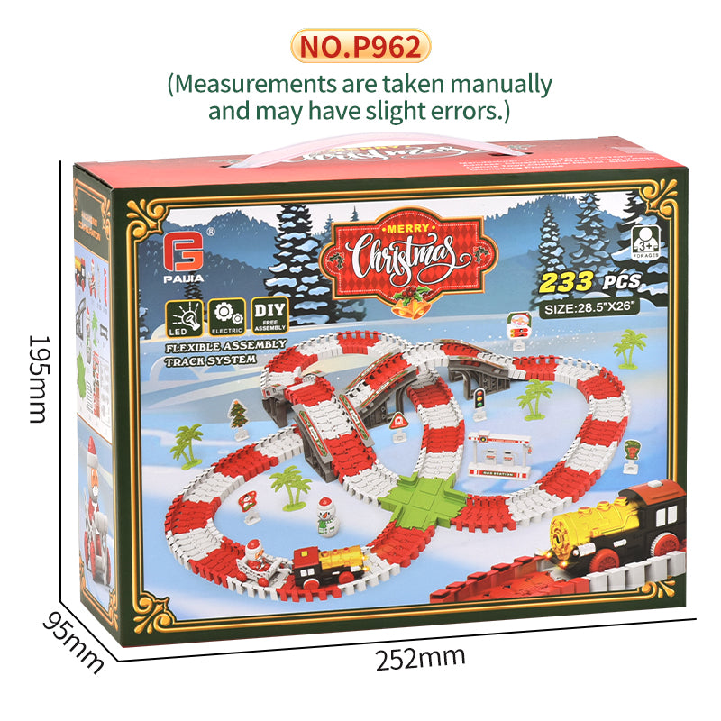 Cross-border hot seller: amazon christmas electric train set - kids' diy assembly educational toy gift, wholesale for export