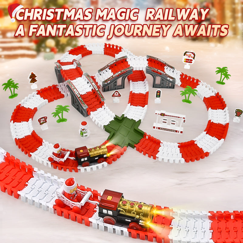 Cross-border hot seller: amazon christmas electric train set - kids' diy assembly educational toy gift, wholesale for export