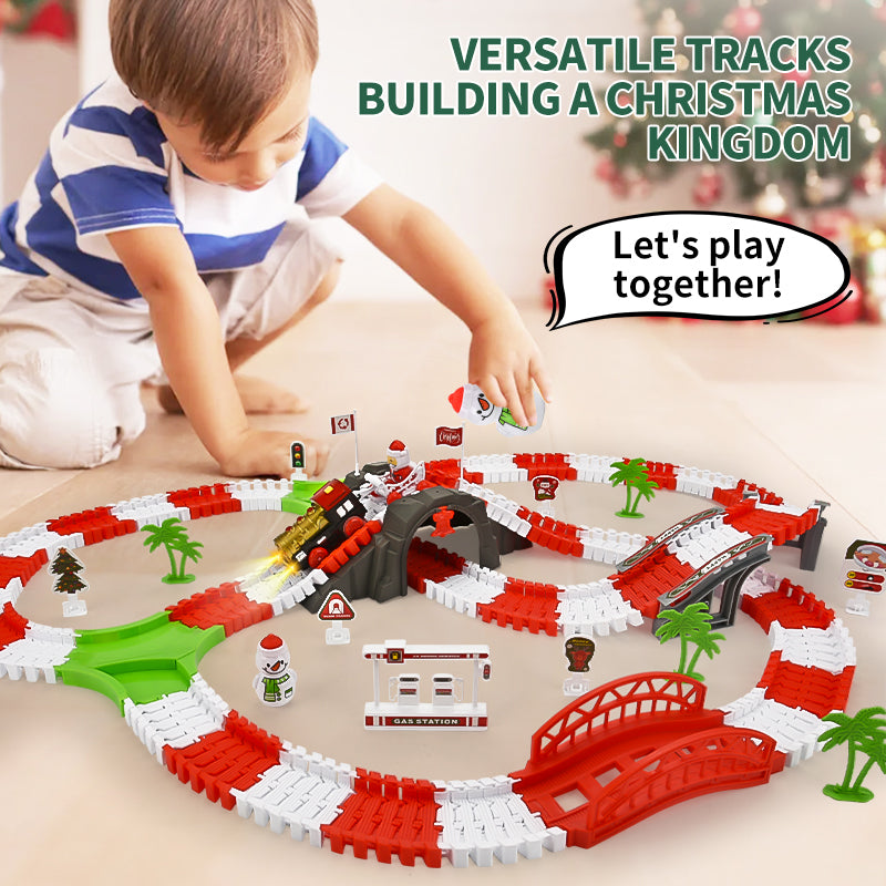 Cross-border hot seller: amazon christmas electric train set - kids' diy assembly educational toy gift, wholesale for export