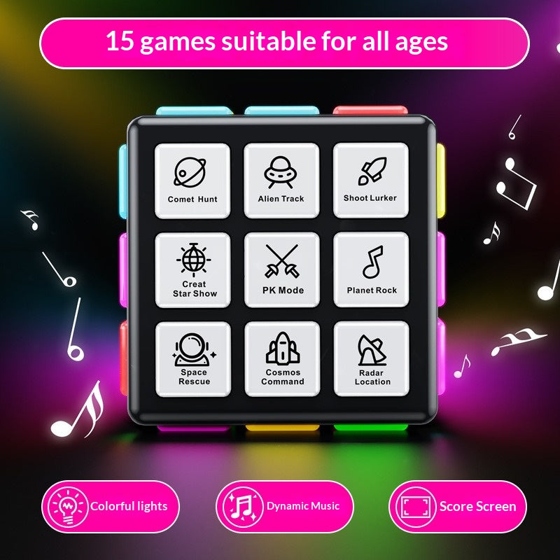 Cross-border primary school students charging integration screen electronic music Rubik's Cube 15 games special children's educational toys