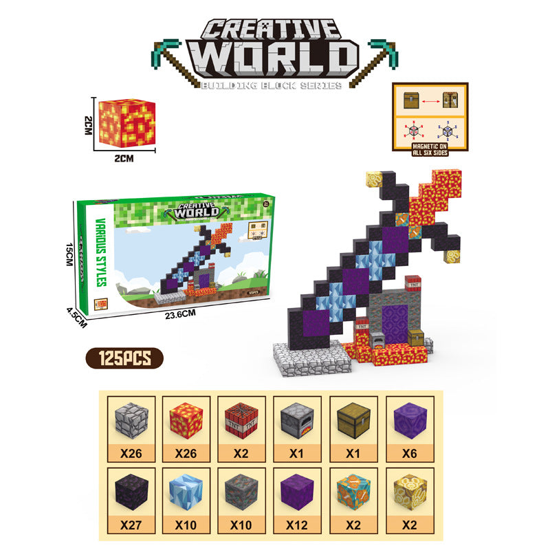 Minecraft game merchandise magnet blocks build magnets building blocks wholesale puzzle blocks building blocks gift toys