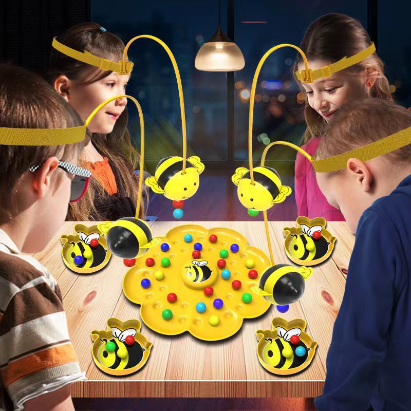 Cross-border Internet celebrity Bee Magnetic Fishing Toys Children's Puzzle Color Cognition Parent-child Interactive Table Game Plate
