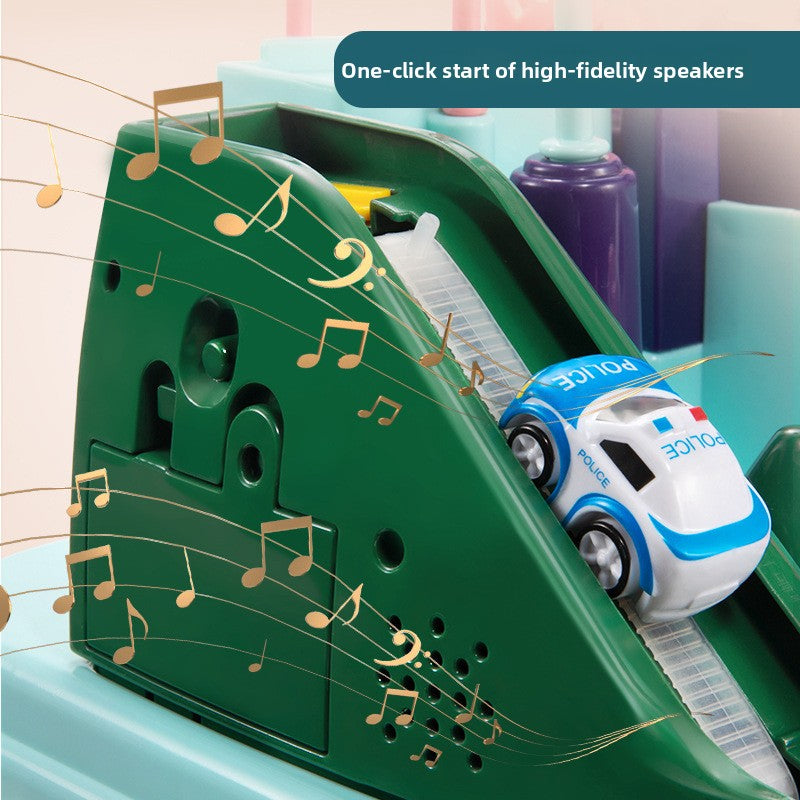 Douyin Small Train Set Track Parking Lot Children Car Breaking Through Adventure Puzzle Brain Toy Boy
