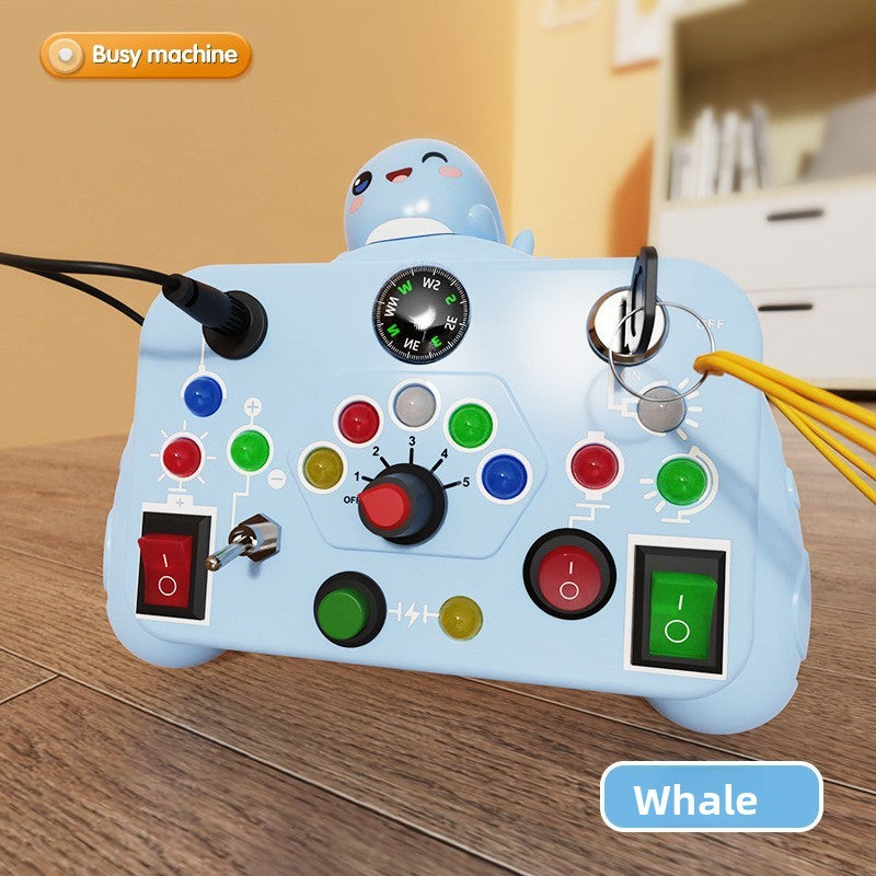 Cross-border children's early education busy machine switch socket LED light Montessori analog circuit busy board toy wholesale