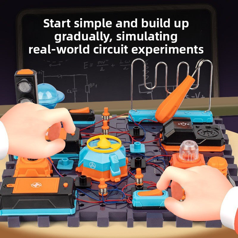 Cross-border hot-selling aerospace circuit building block physical circuit assembly children's science experiment set science and education toy gift