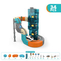 Cross-border magic and ever-changing magnetic rail car with elevator anti-gravity magnetic rail car small train assembly toy