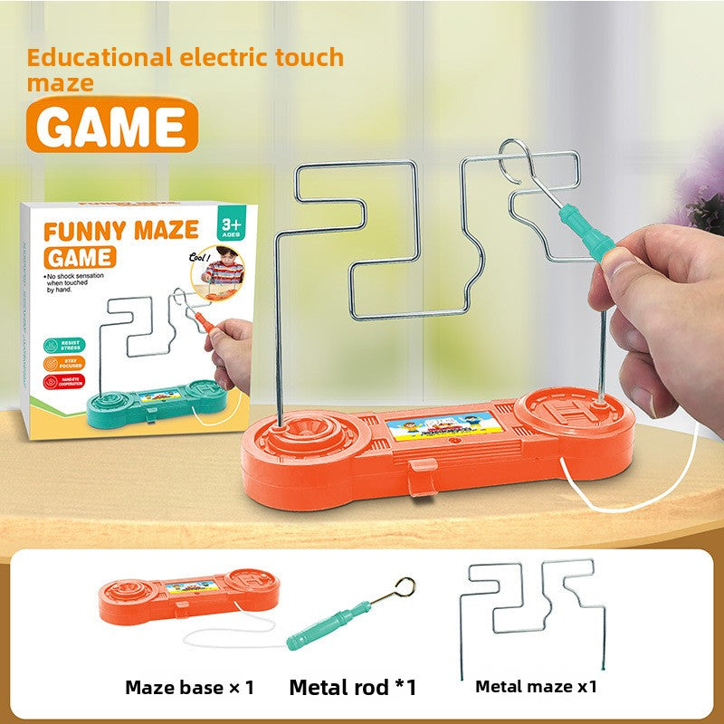 Electric Touch Maze Toy Concentration Training Table Game Fireline Impact Hand-Eye Coordination Puzzle Battle Interaction