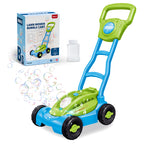 Cross-border Amazon hand-pushed lawn mowing bubble cart Children's automatic bubble blowing light Outdoor cart Bubble machine