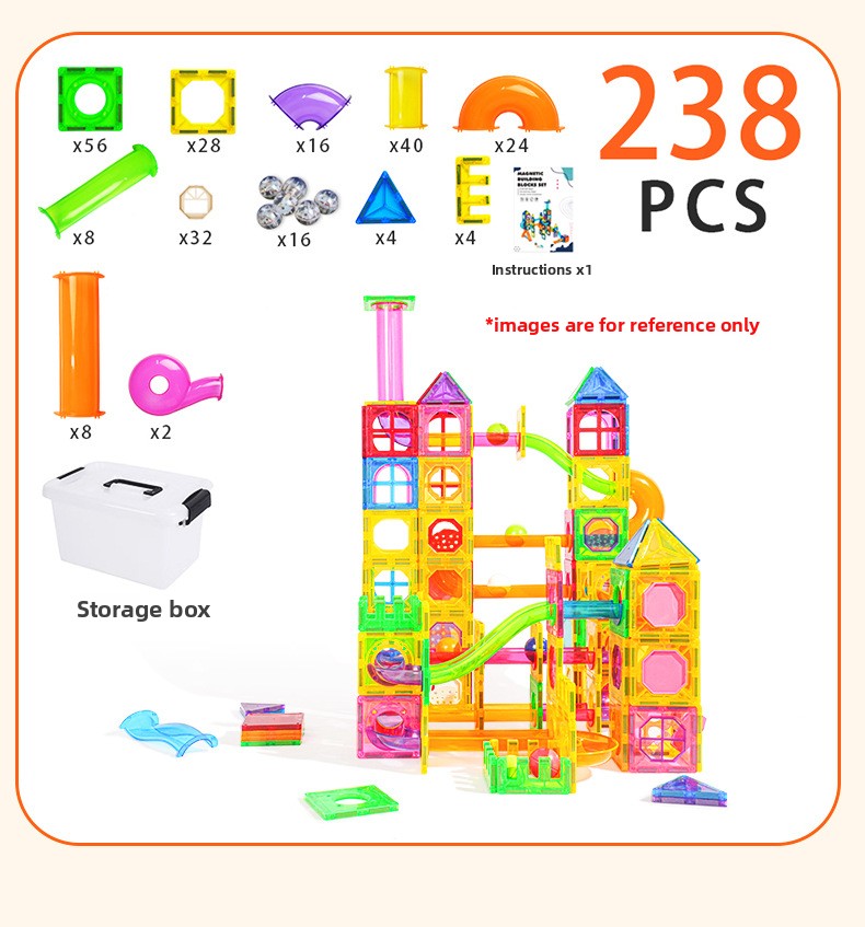 Qianman color window magnetic piece children's educational pipe ball toy boy multi-functional magnetic assembly building block baby