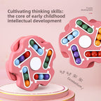 Cross-border children's finger gyro rotating Rubik's cube toy Amazon special-shaped magic bean double-sided playable decompression artifact