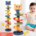 Fun track slider tower shooting stacking music turning music children's baby educational early education ball toys 1-3 years old