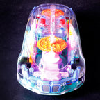 Children's electric universal transparent gear car police car bus racing light music boy toy gift wholesale generation