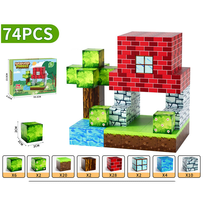 Minecraft game merchandise magnet blocks build magnets building blocks wholesale puzzle blocks building blocks gift toys