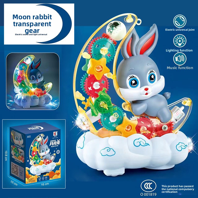 Children's electric universal transparent gear car police car bus racing light music boy toy gift wholesale generation