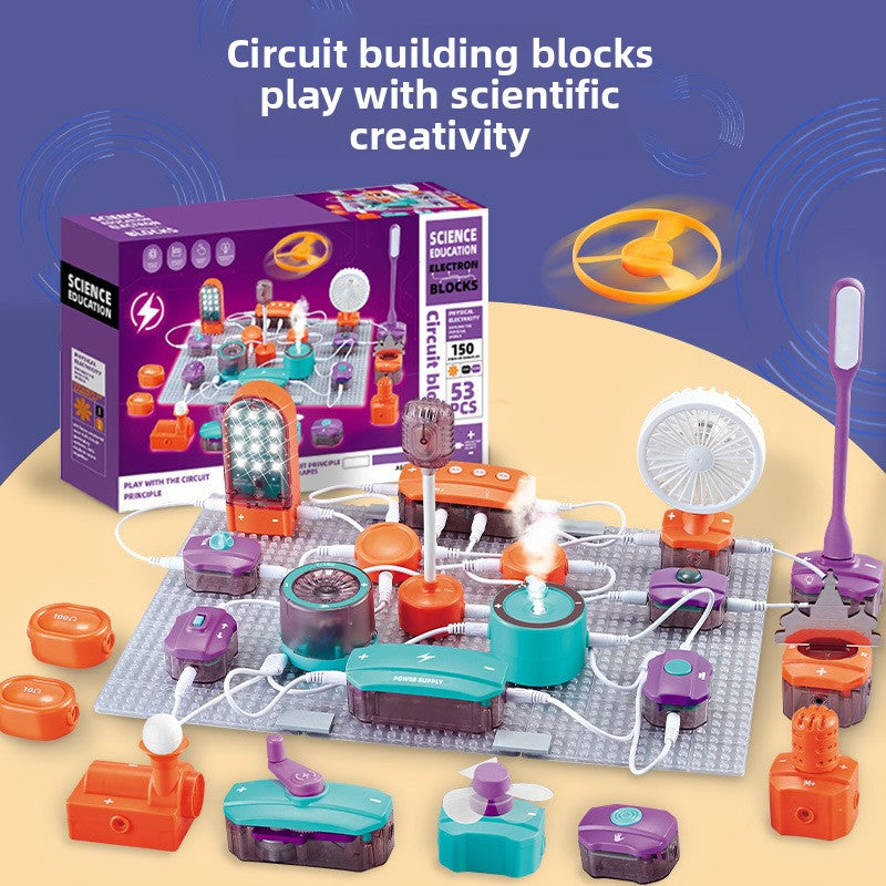 Cross-border scientific experiment set, circuit blocks, physics technology DIY, craft educational toys for children and boys