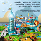 Dinosaur Mountain Road Rail Car Children's Car Building Parking Lot Douyin Adventure Boy Toys 34