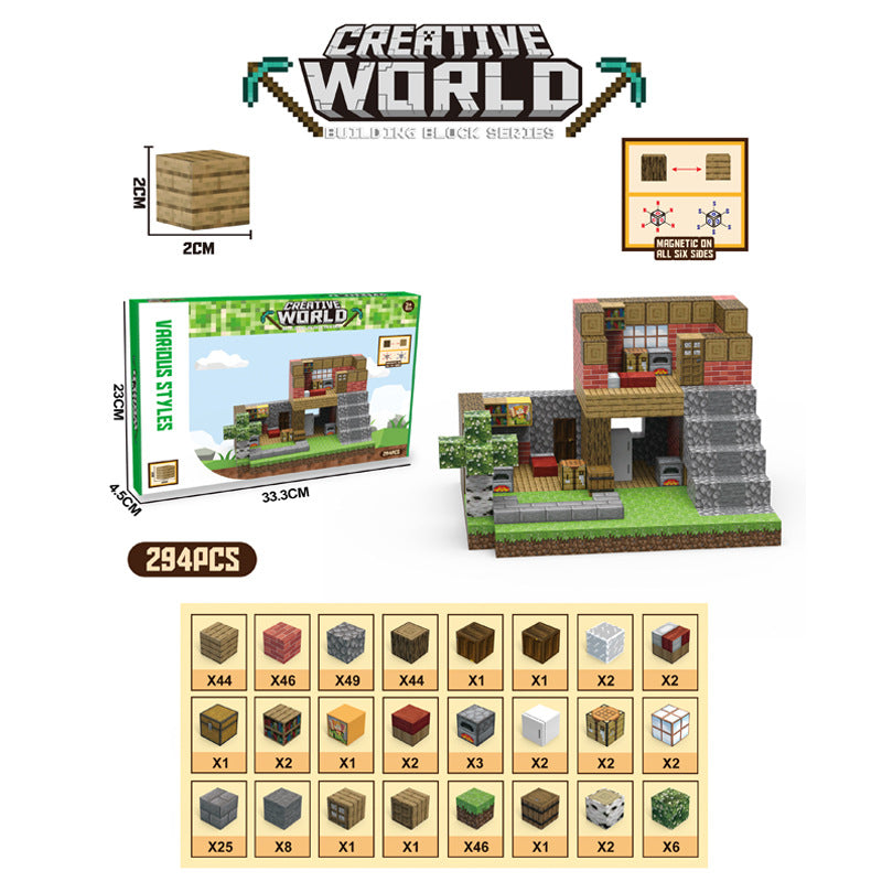 Minecraft game merchandise magnet blocks build magnets building blocks wholesale puzzle blocks building blocks gift toys