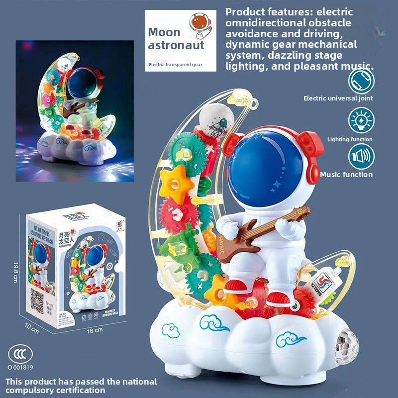 Children's electric universal transparent gear car police car bus racing light music boy toy gift wholesale generation