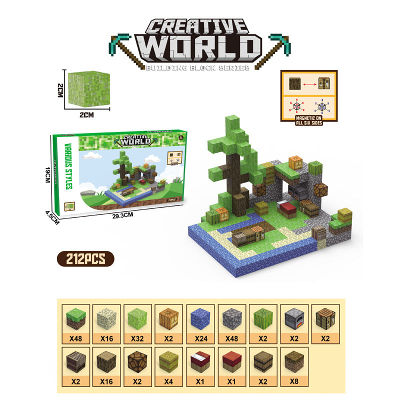 Minecraft game merchandise magnet blocks build magnets building blocks wholesale puzzle blocks building blocks gift toys