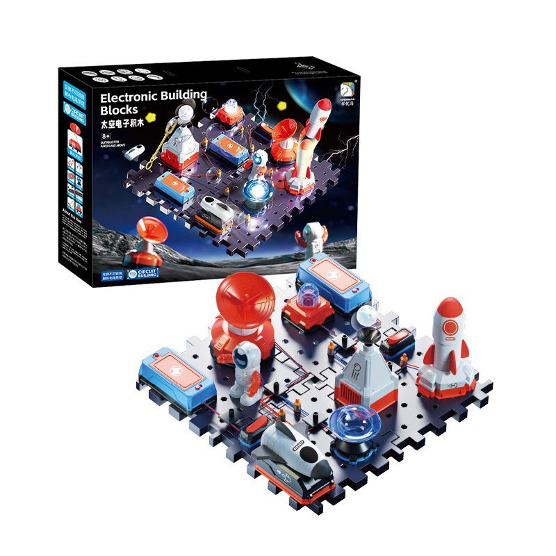 Cross-border hot-selling aerospace circuit building block physical circuit assembly children's science experiment set science and education toy gift