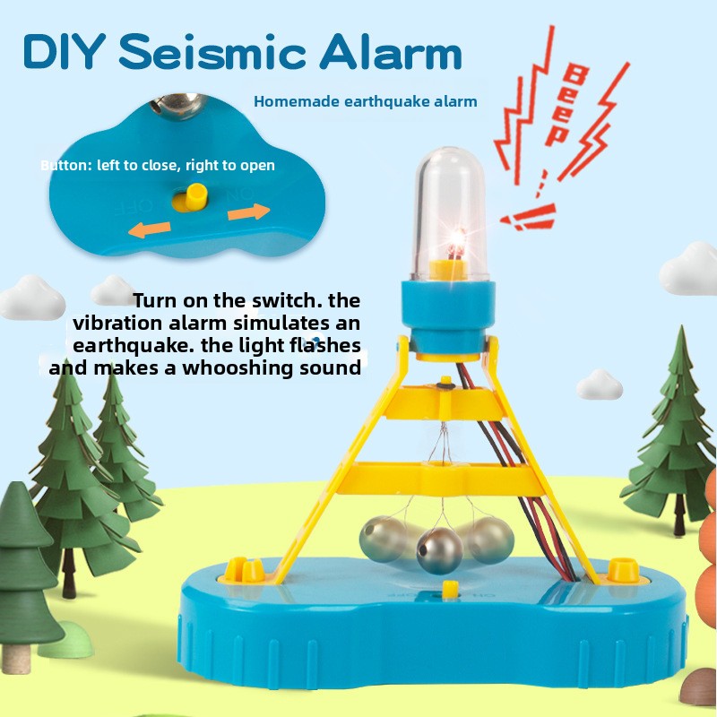 Smart forest experiment kit: geology, earthquake alarm model, steam building blocks, educational toy