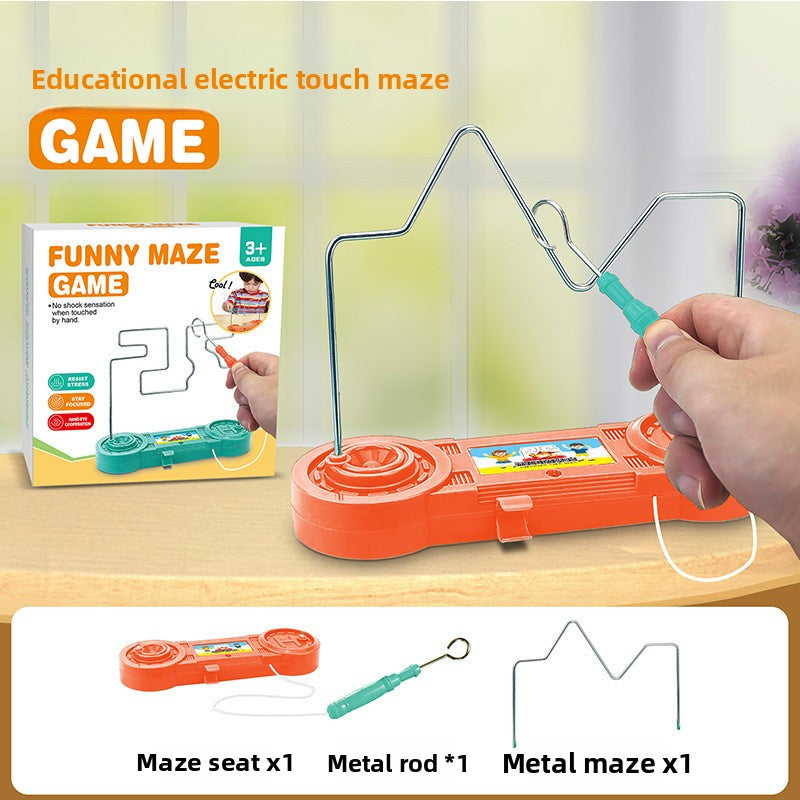 Electric Touch Maze Toy Concentration Training Table Game Fireline Impact Hand-Eye Coordination Puzzle Battle Interaction
