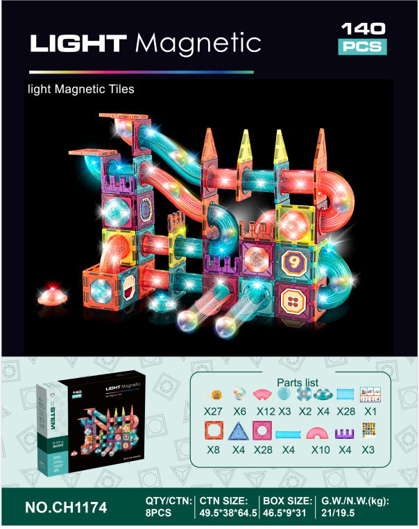 Popular cross-border puzzle assembly magnetic building block construction thinking children's toys assembly DIY set educational gift