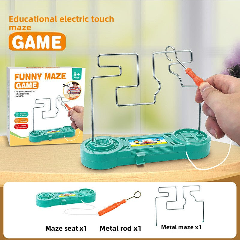 Electric Touch Maze Toy Concentration Training Table Game Fireline Impact Hand-Eye Coordination Puzzle Battle Interaction