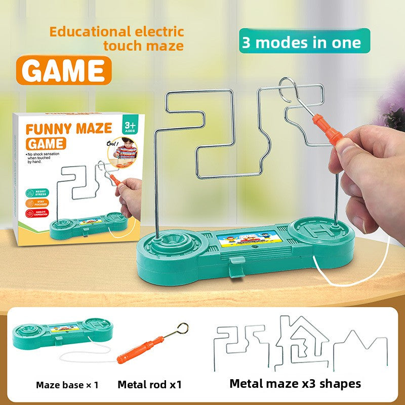 Electric Touch Maze Toy Concentration Training Table Game Fireline Impact Hand-Eye Coordination Puzzle Battle Interaction