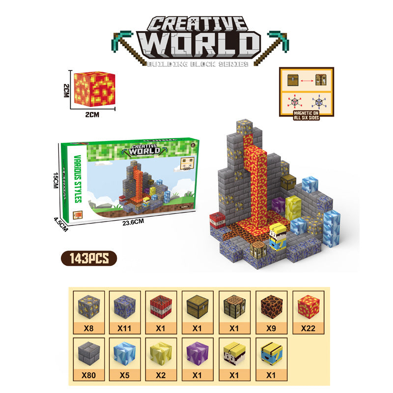 Minecraft game merchandise magnet blocks build magnets building blocks wholesale puzzle blocks building blocks gift toys