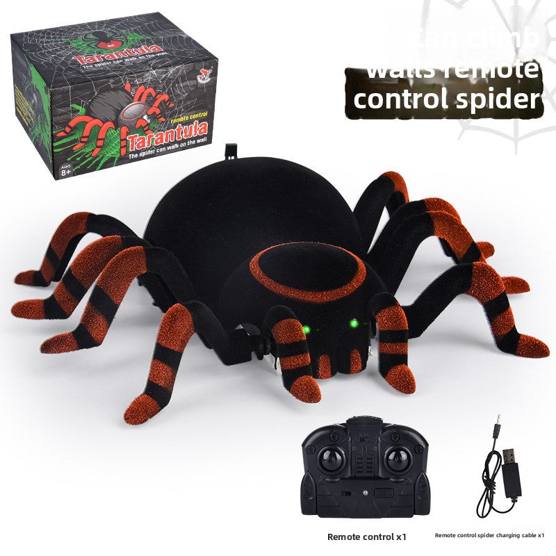 Cross-border remote control electric wall climbing spider light sound effect bionic joint cornice walking wall 360 ° rotating crawler