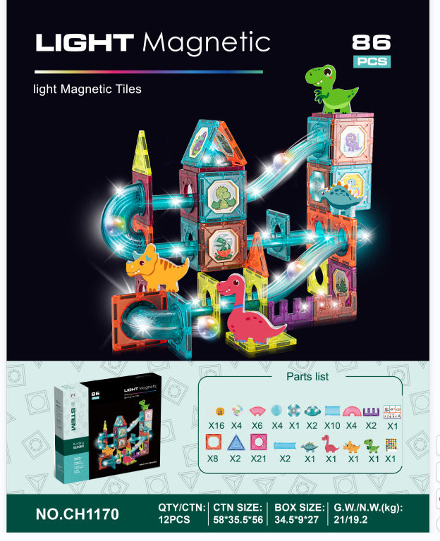 Popular cross-border puzzle assembly magnetic building block construction thinking children's toys assembly DIY set educational gift