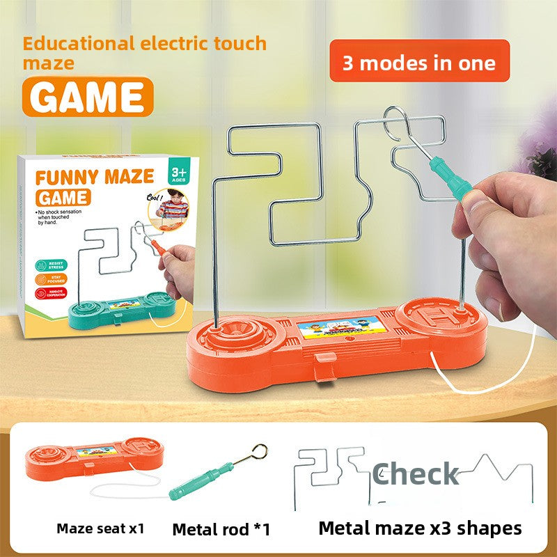 Electric Touch Maze Toy Concentration Training Table Game Fireline Impact Hand-Eye Coordination Puzzle Battle Interaction