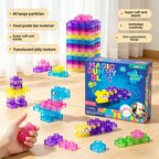 Cross-border jelly building blocks sensory soft building kids educational soft plastic decompression pinch building blocks