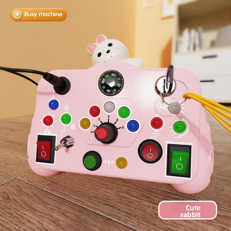 Cross-border children's early education busy machine switch socket LED light Montessori analog circuit busy board toy wholesale