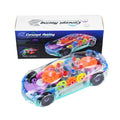 Children's electric universal transparent gear car police car bus racing light music boy toy gift wholesale generation