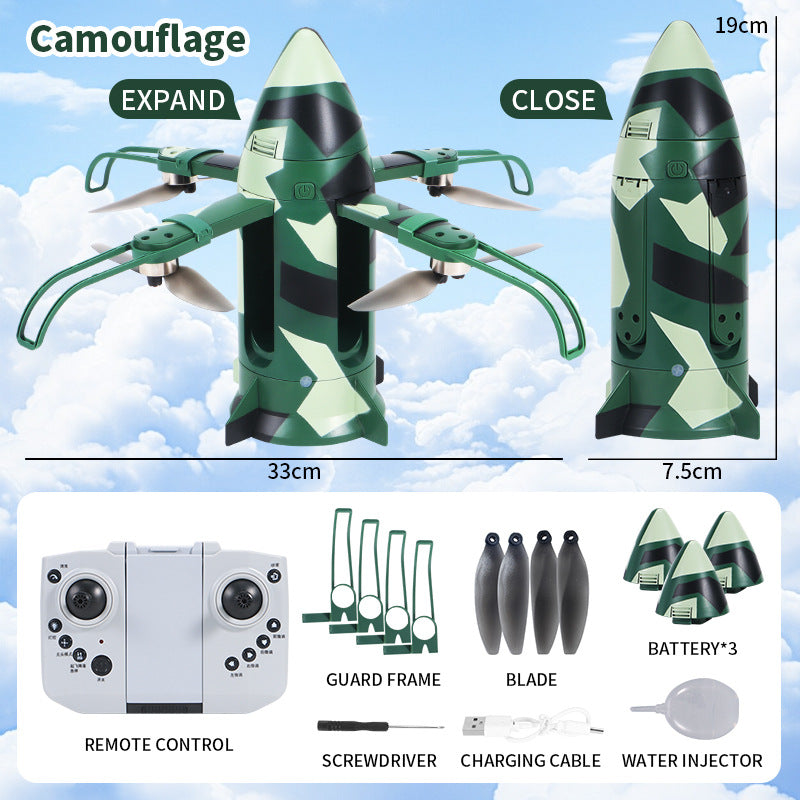 Cross-border explosion Dongfeng 5C missile light spray remote control drone four-axis hovering aircraft boy toy