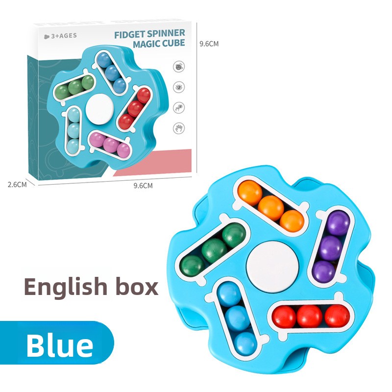 Cross-border children's finger gyro rotating Rubik's cube toy Amazon special-shaped magic bean double-sided playable decompression artifact