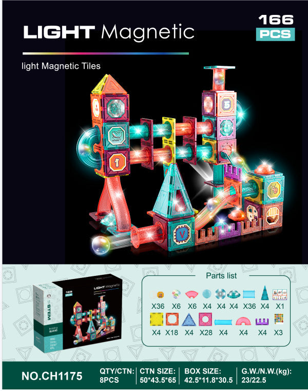 Popular cross-border puzzle assembly magnetic building block construction thinking children's toys assembly DIY set educational gift