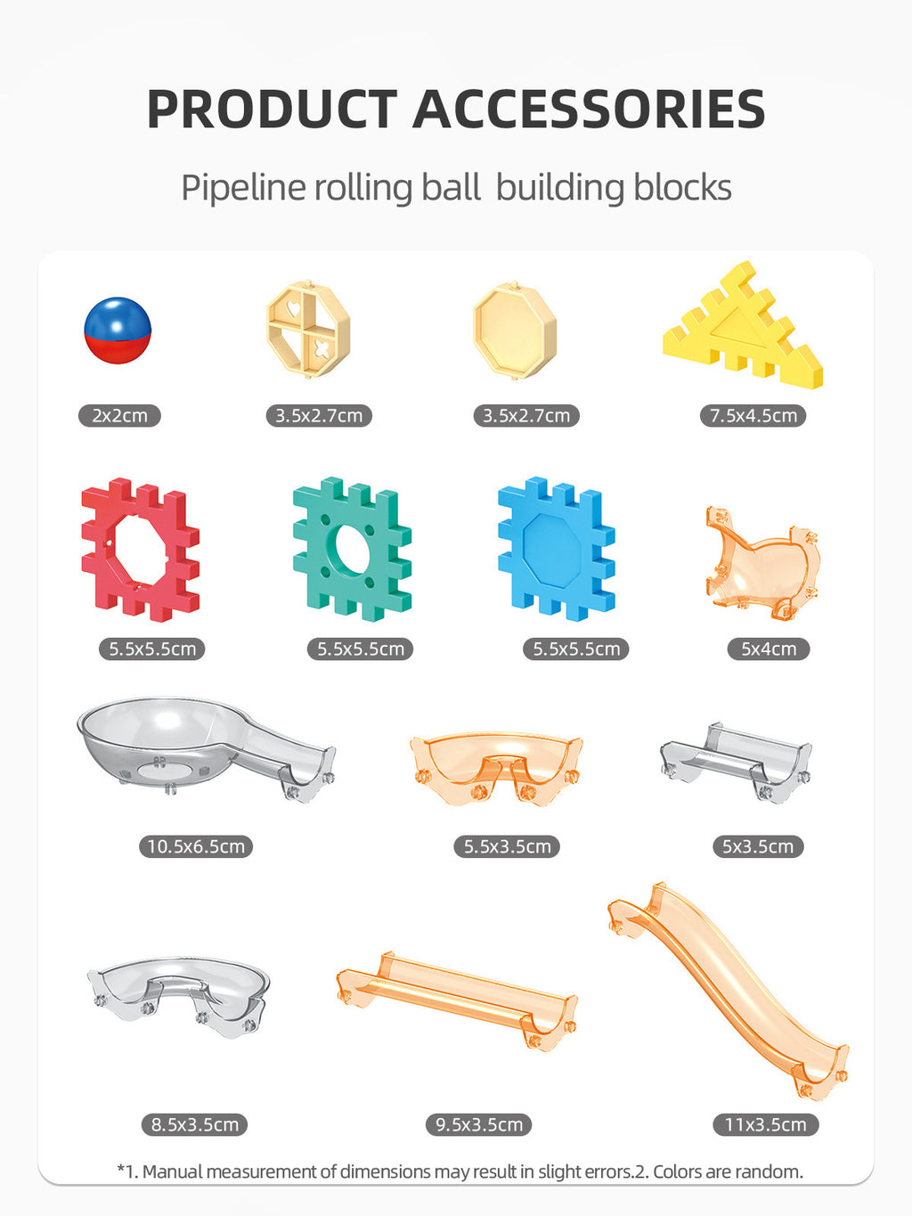 Cross-border 3d creative pipe rolling ball building block set - 3d track maze - children's focus & concentration toy building blocks