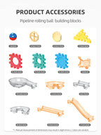 Cross-border 3d creative pipe rolling ball building block set - 3d track maze - children's focus & concentration toy building blocks