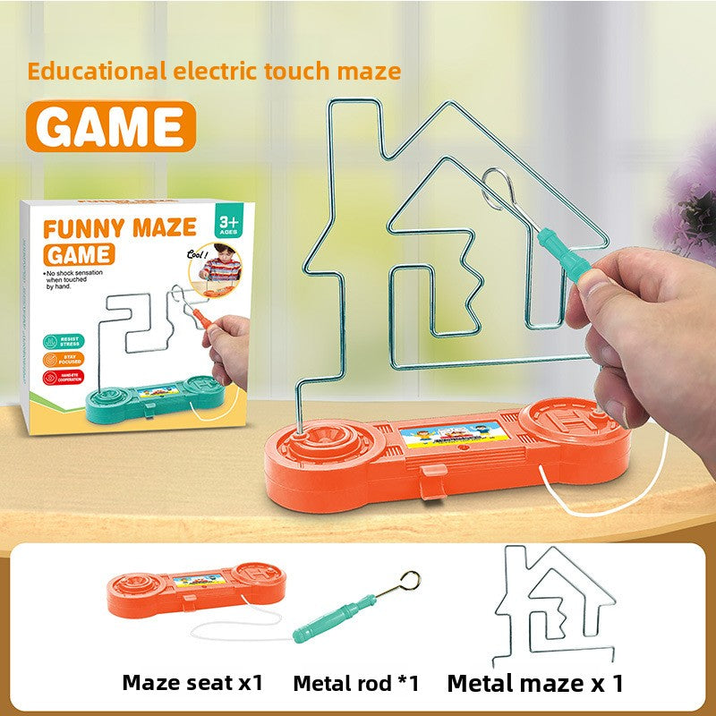 Electric Touch Maze Toy Concentration Training Table Game Fireline Impact Hand-Eye Coordination Puzzle Battle Interaction