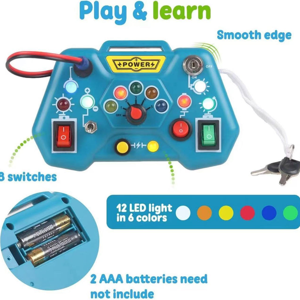 Cross-border children's early education busy machine switch socket LED light Montessori analog circuit busy board toy wholesale