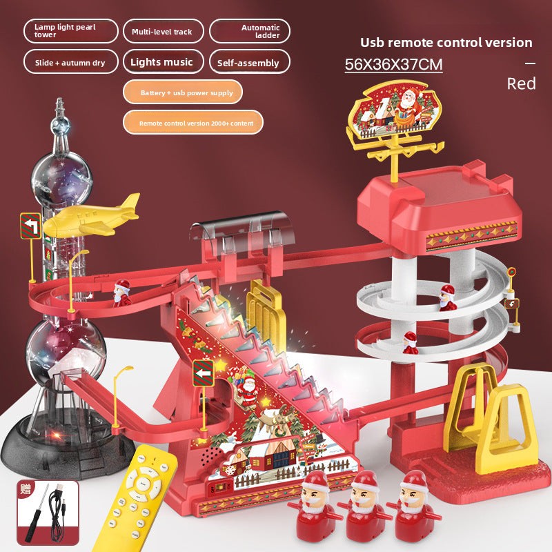 Popular Cross-border Christmas Rail Car Multifunctional Slide Children's Early Education Enlightenment Story Machine Amazon Toys
