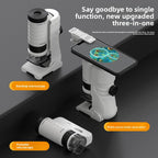 Kids' portable microscope science experiment kit - educational toy for elementary school students, boys & girls - includes prepared slides