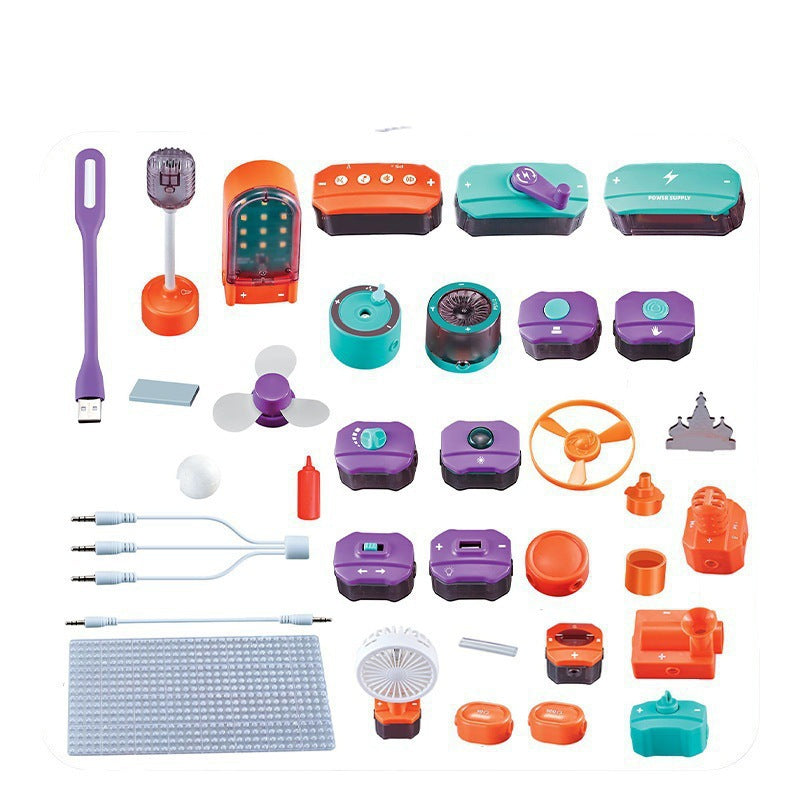 Cross-border scientific experiment set, circuit blocks, physics technology DIY, craft educational toys for children and boys
