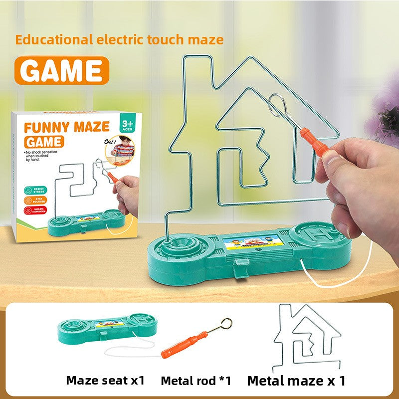 Electric Touch Maze Toy Concentration Training Table Game Fireline Impact Hand-Eye Coordination Puzzle Battle Interaction