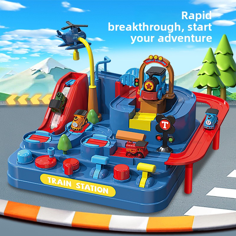 Themed train adventure: inertia-powered fun for kids - puzzle track car toy for boys and girls