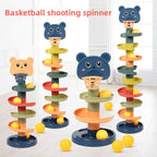 Fun track slider tower shooting stacking music turning music children's baby educational early education ball toys 1-3 years old